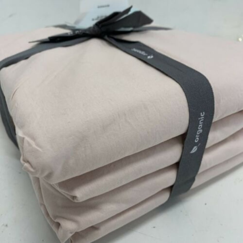 West Elm Organic Cotton Pink Queen Sheet Set